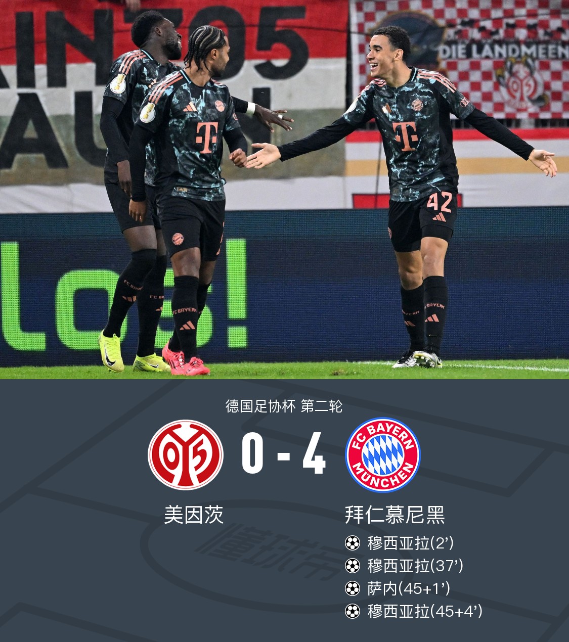 拜仁击败对手，豪取胜利